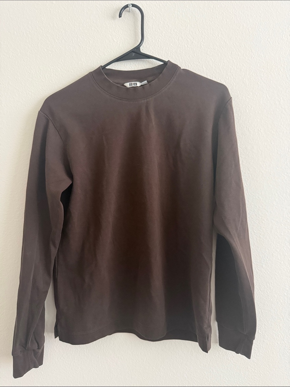 Uniqlo Women's Long-Sleeve Crewneck Top - Brown